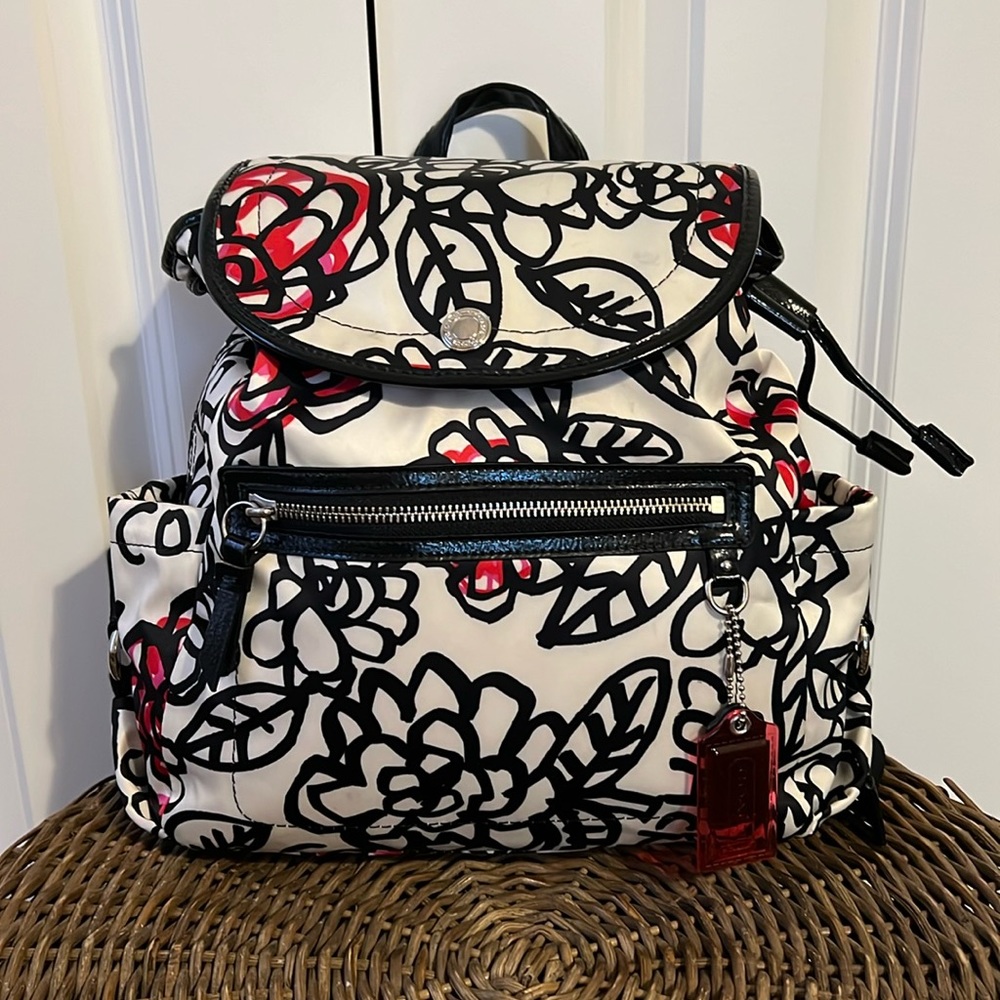 EUC Coach Graffiti Floral Poppy Backpack